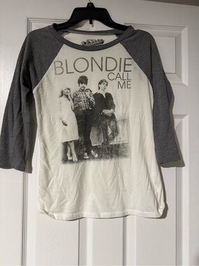 Old Navy Blondie 'Call Me' Raglan Tee - White & Gray